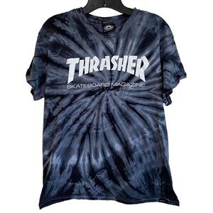 Thrasher Skateboard Magazine T-Shirt Tshirt T Shirt Tee Grey Tye Dye Medium